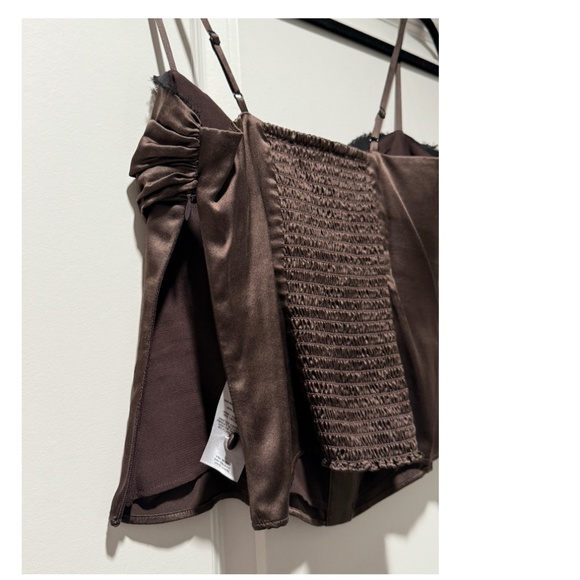 Reformation Ursula Top - 100% Silk- Size 0 (XS) - Dark Brown - Picture 10 of 13